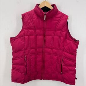 Woolrich Puffer Vest Full Zip Pockets Lined Warm Cozy Women sz 2XL Cabin Outdoor